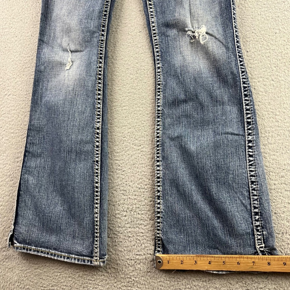 Silver Jeans Co Frances Low Rise Bootcut Distressed Medium Wash Jeans 27x31 - Picture 10 of 11